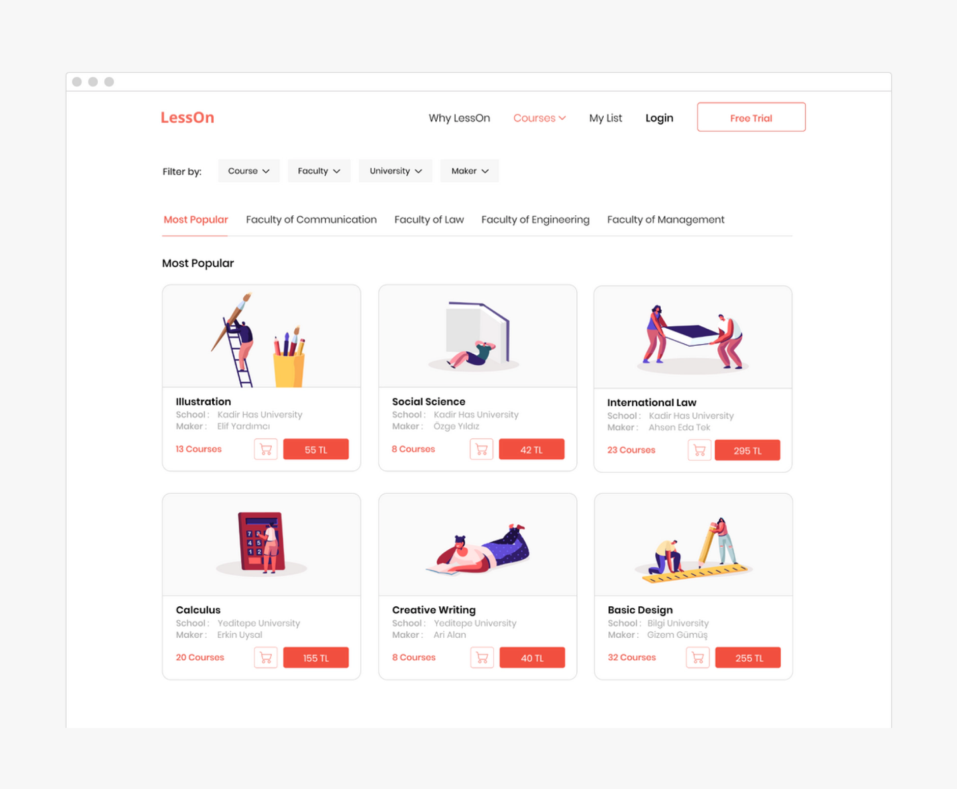 Courses Page